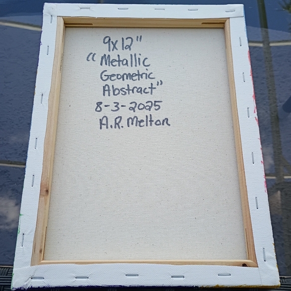 Abstract Geometric Painting On Canvas Wall Decor 9x12" - Picture 3 of 3